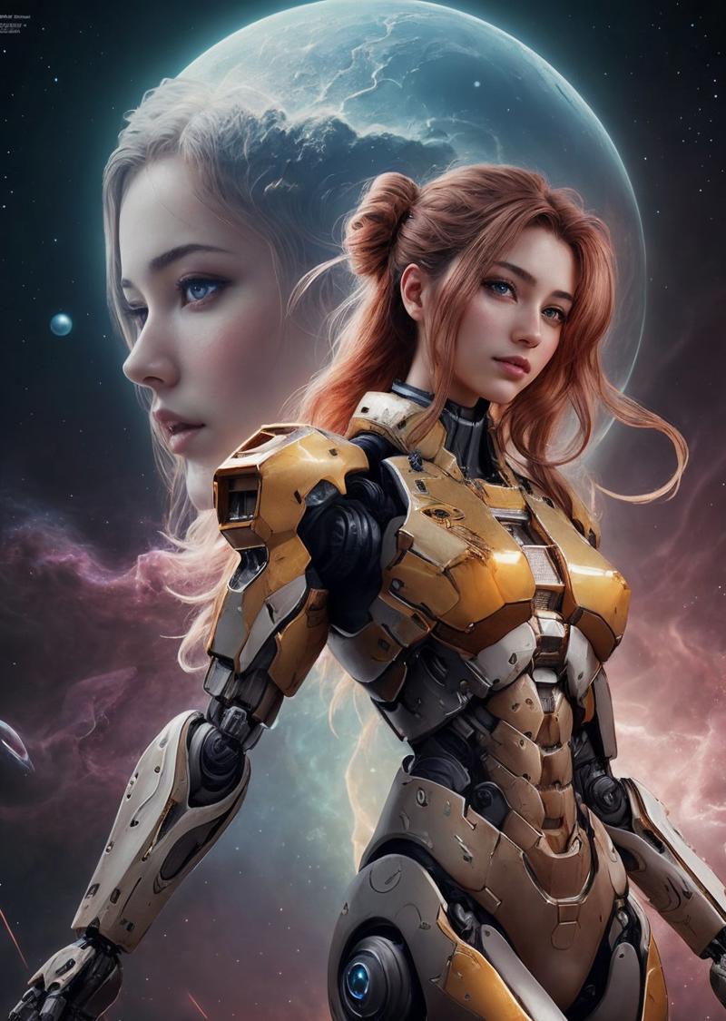 00008-77402905-an award winning photograph of a beautiful woman, halo, intricate cyberpunk robot, highly detailed, soft bokeh Deep space nebula.jpg